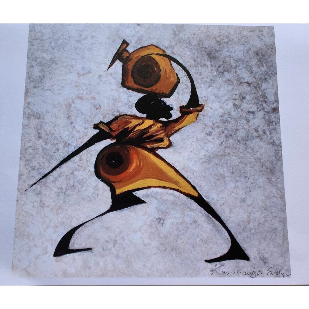 Picture-Art Print-Ugandan Artist Evelyn Karuhanga-Signed-No Frame-8"X8"